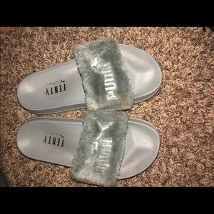 Gray Fenty Puma Slides